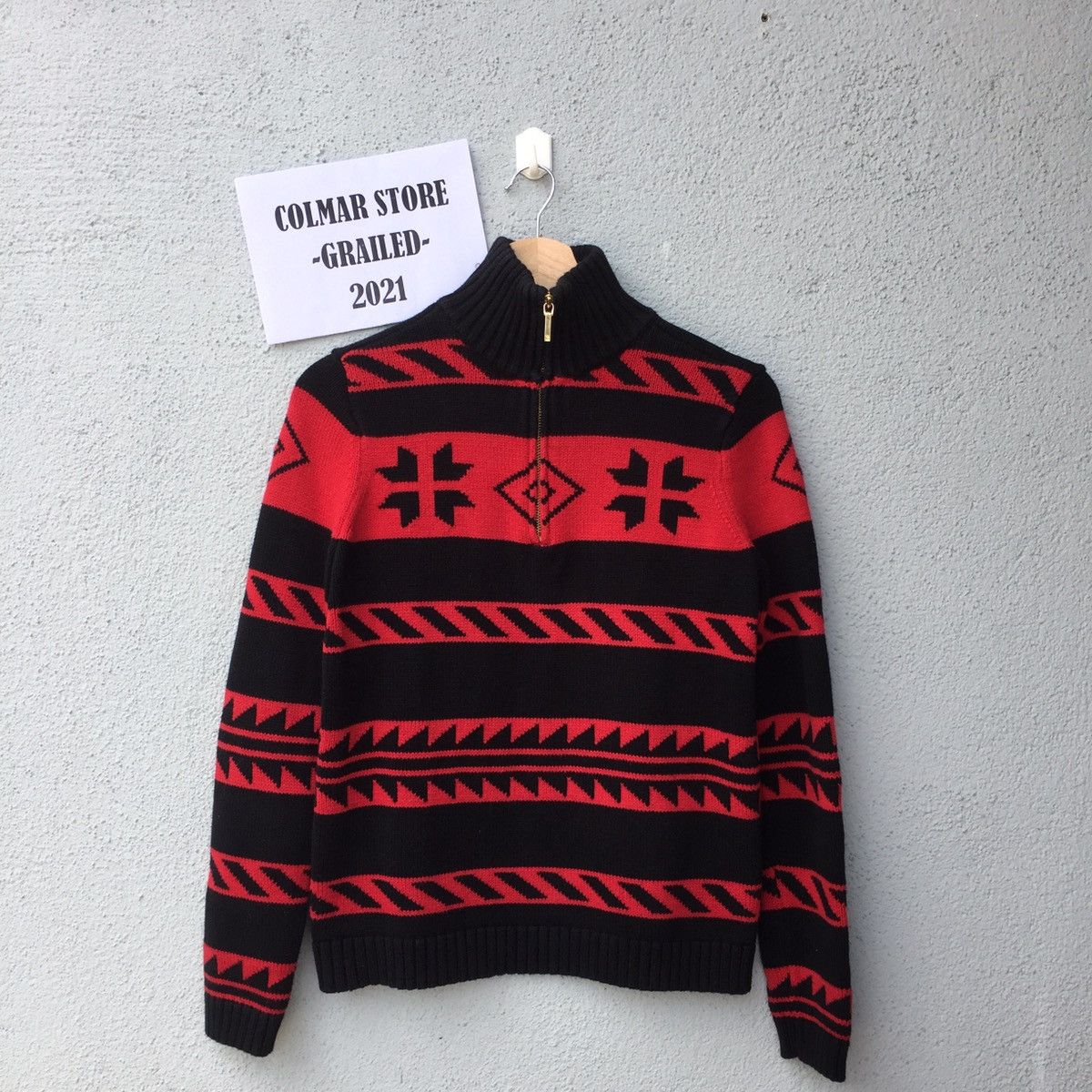 Aran Isles Knitwear Chaps Knit Pullover Sweater Half Zip Navajo Style Size US S / EU 44-46 / 1 - 1 Thumbnail