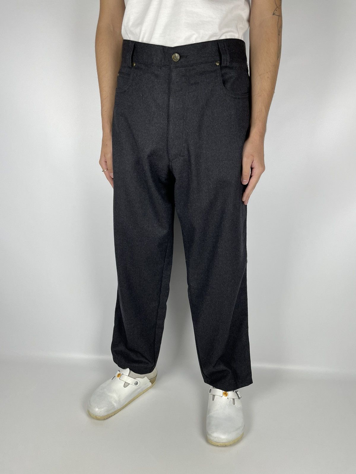 Versace × Vintage Vintage 90s Versace Classic V2 Wool Pants Size US 36 / EU 52 - 1 Thumbnail
