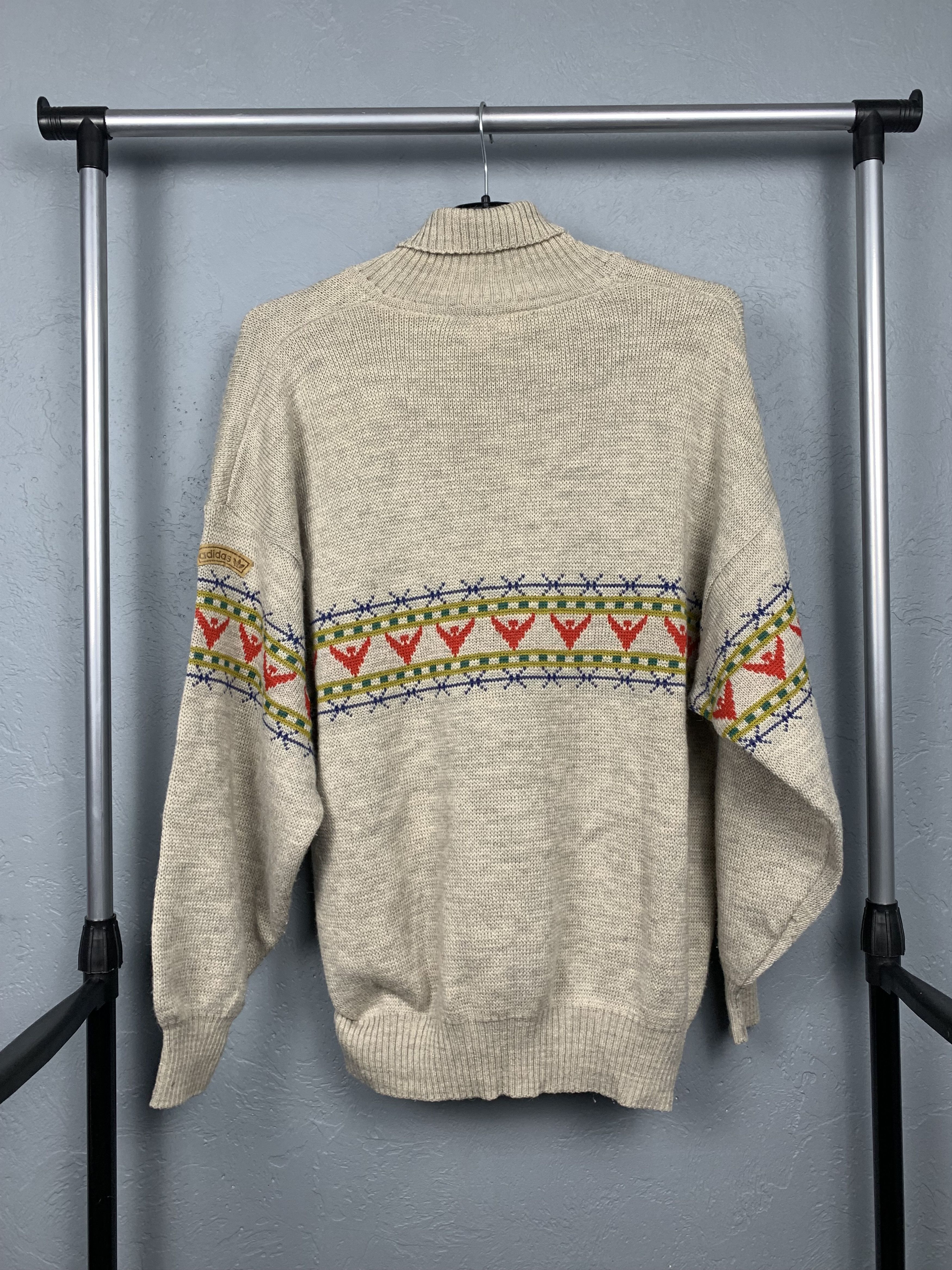 Adidas Adidas 90s Vintage Wool Knit Sweater Size US M / EU 48-50 / 2 - 7 Thumbnail