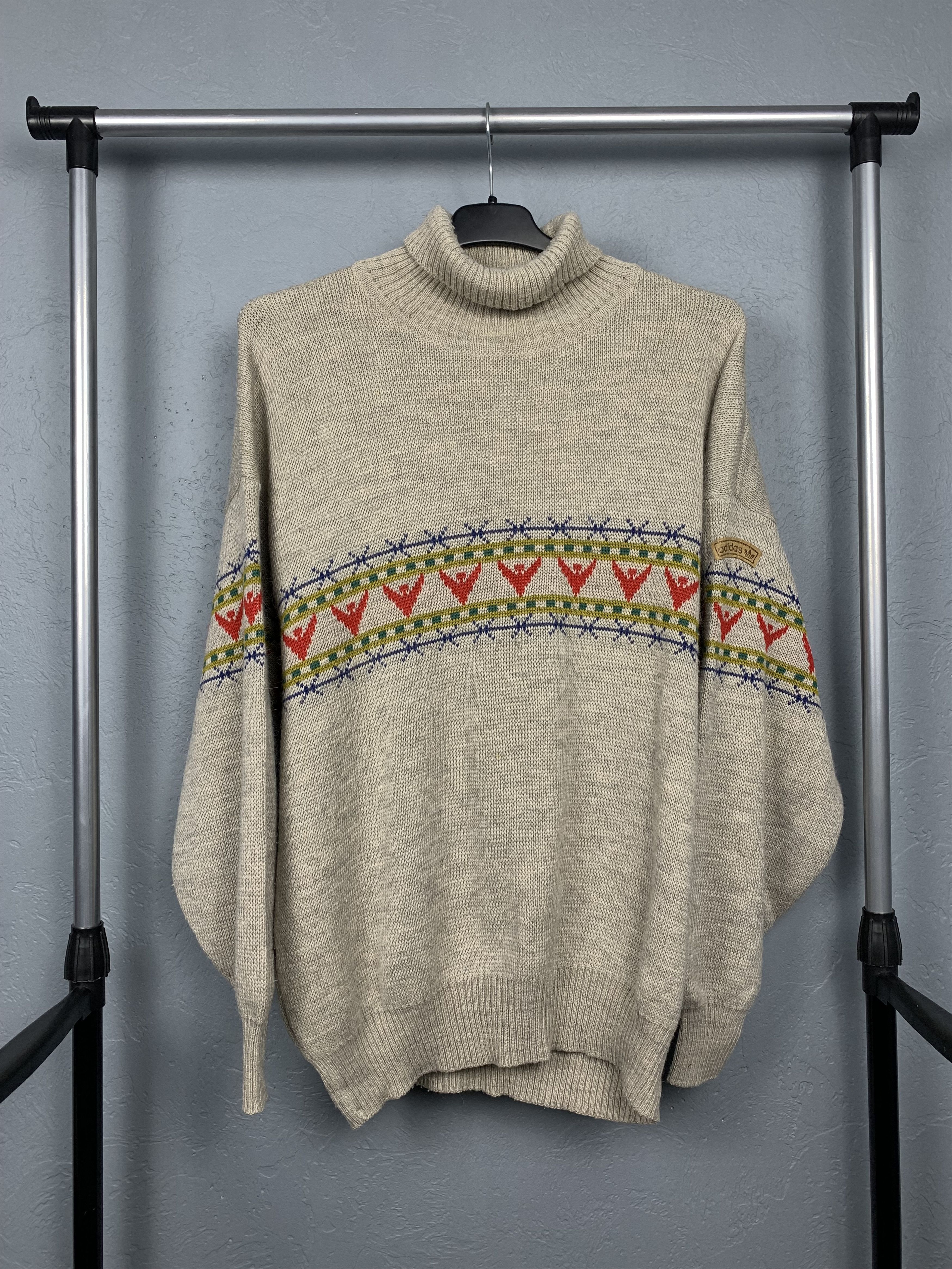 Adidas Adidas 90s Vintage Wool Knit Sweater Size US M / EU 48-50 / 2 - 1 Thumbnail