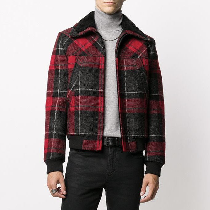 Saint Laurent Paris Saint Laurent Checkered Shearling Jacket in Medium Size US M / EU 48-50 / 2 - 1 Thumbnail