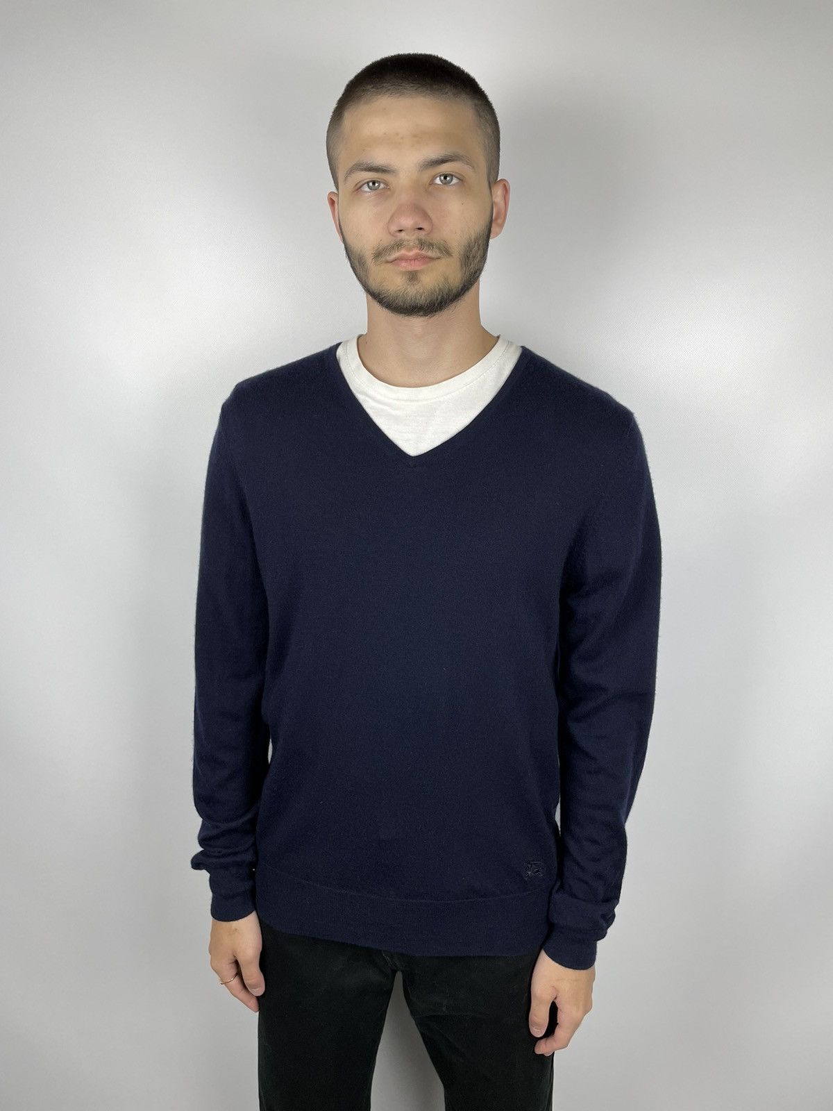 Burberry Burberry London Cashmere V-Neck Sweater Size US L / EU 52-54 / 3 - 1 Thumbnail