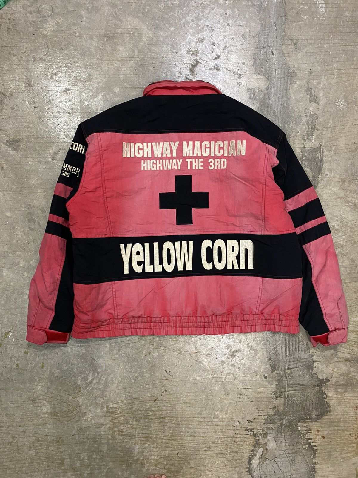YELLOW CORN ジャケット　XL Vintage 90s Distressed Yellow Corn Motorsports Racing Jacket