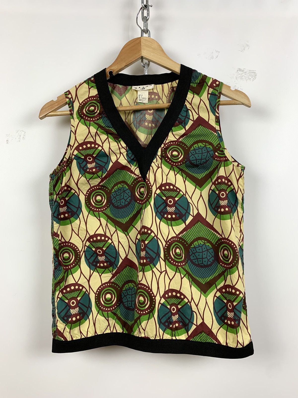 H&M Women’s Marni x H&M Multicolor Tank Top V Neck Shirt Size S / US 4 / IT 40 - 2 Thumbnail