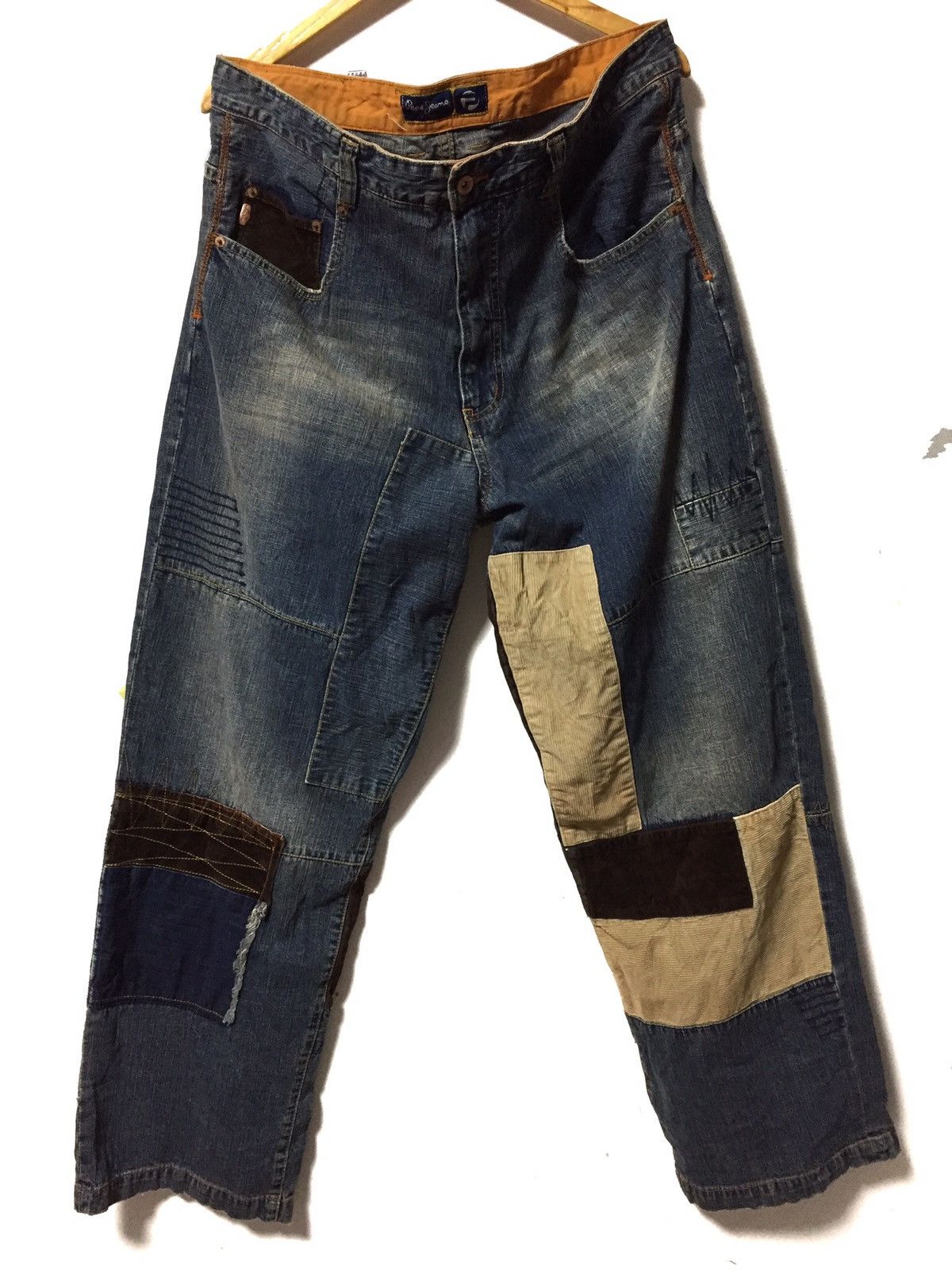 Japanese Brand × Pepe Jeans Kapital Pachwork inspira Denim Jeans oversized Size US 36 / EU 52 - 3 Thumbnail