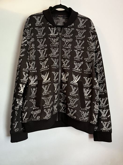 Louis Vuitton Reversible Monogram Jacquard Coat BLACK. Size 40