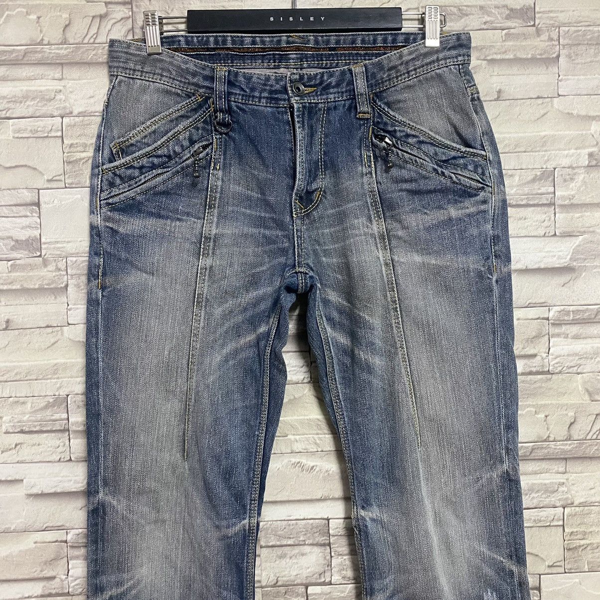 Japanese Brand Nicole Club For Men Denim Bleach Flares Jeans Size US 32 / EU 48 - 4 Thumbnail