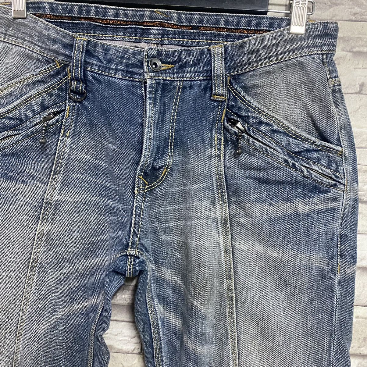 Japanese Brand Nicole Club For Men Denim Bleach Flares Jeans Size US 32 / EU 48 - 7 Thumbnail