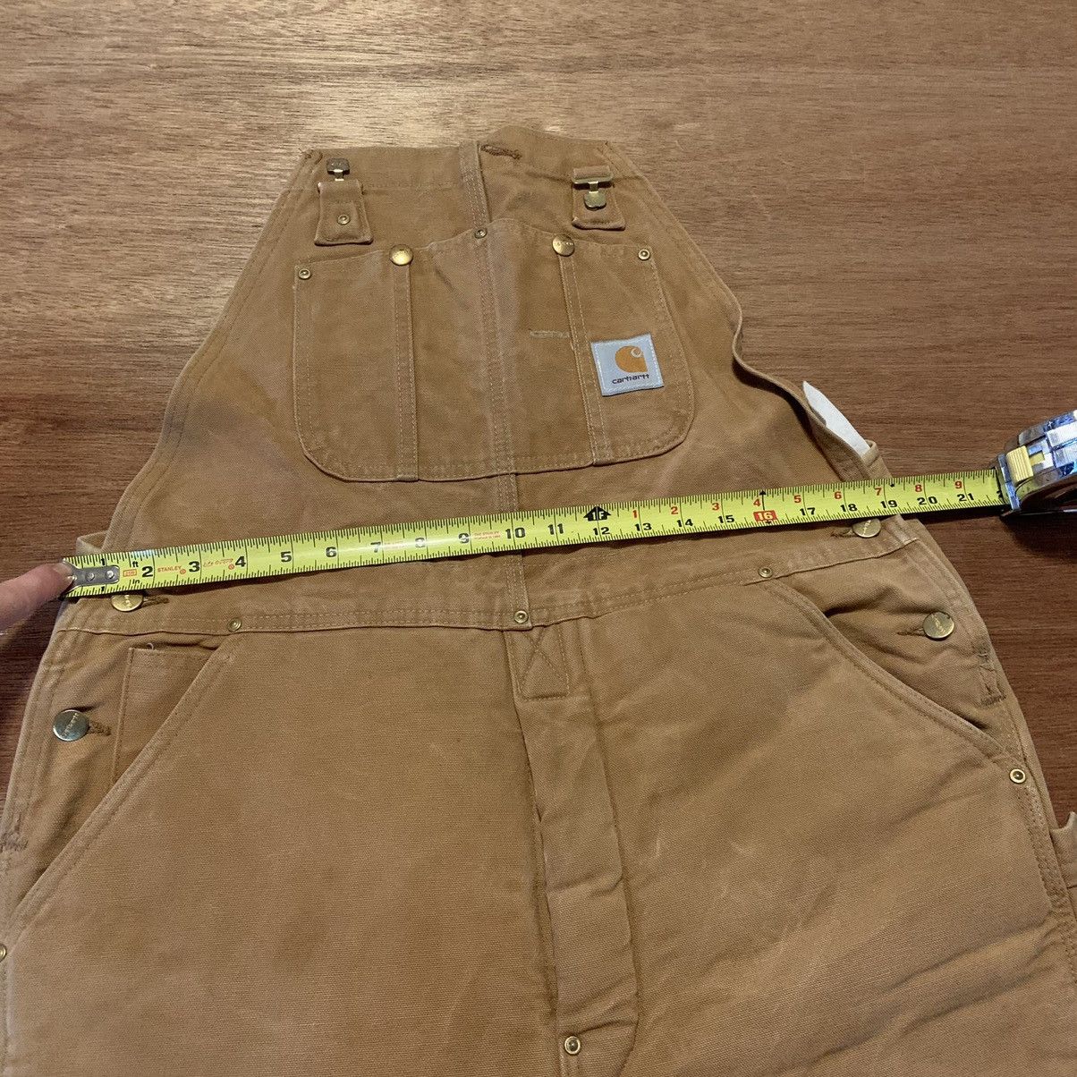 80s 90s Vintage Carhartt Overalls Button Fly Insulated Bibs