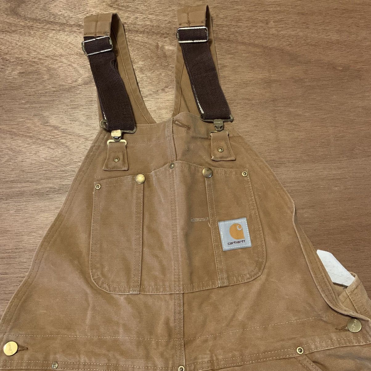 80s 90s Vintage Carhartt Overalls Button Fly Insulated Bibs