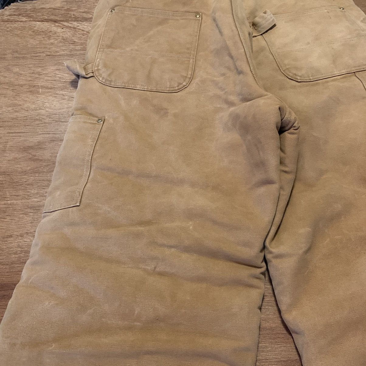 80s 90s Vintage Carhartt Overalls Button Fly Insulated Bibs