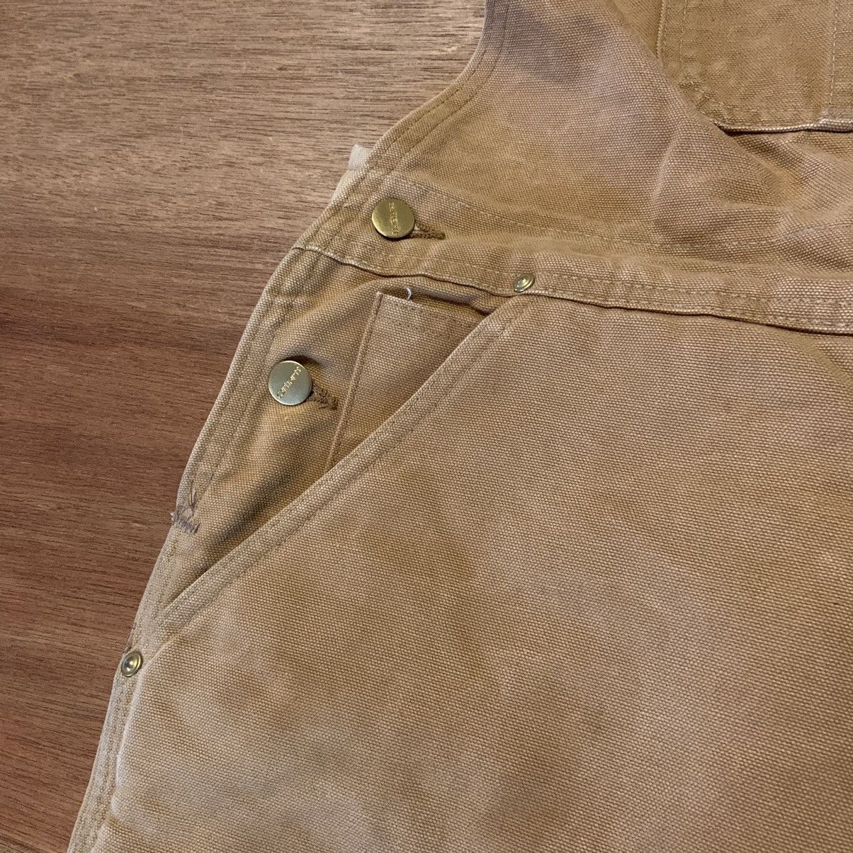 80s 90s Vintage Carhartt Overalls Button Fly Insulated Bibs