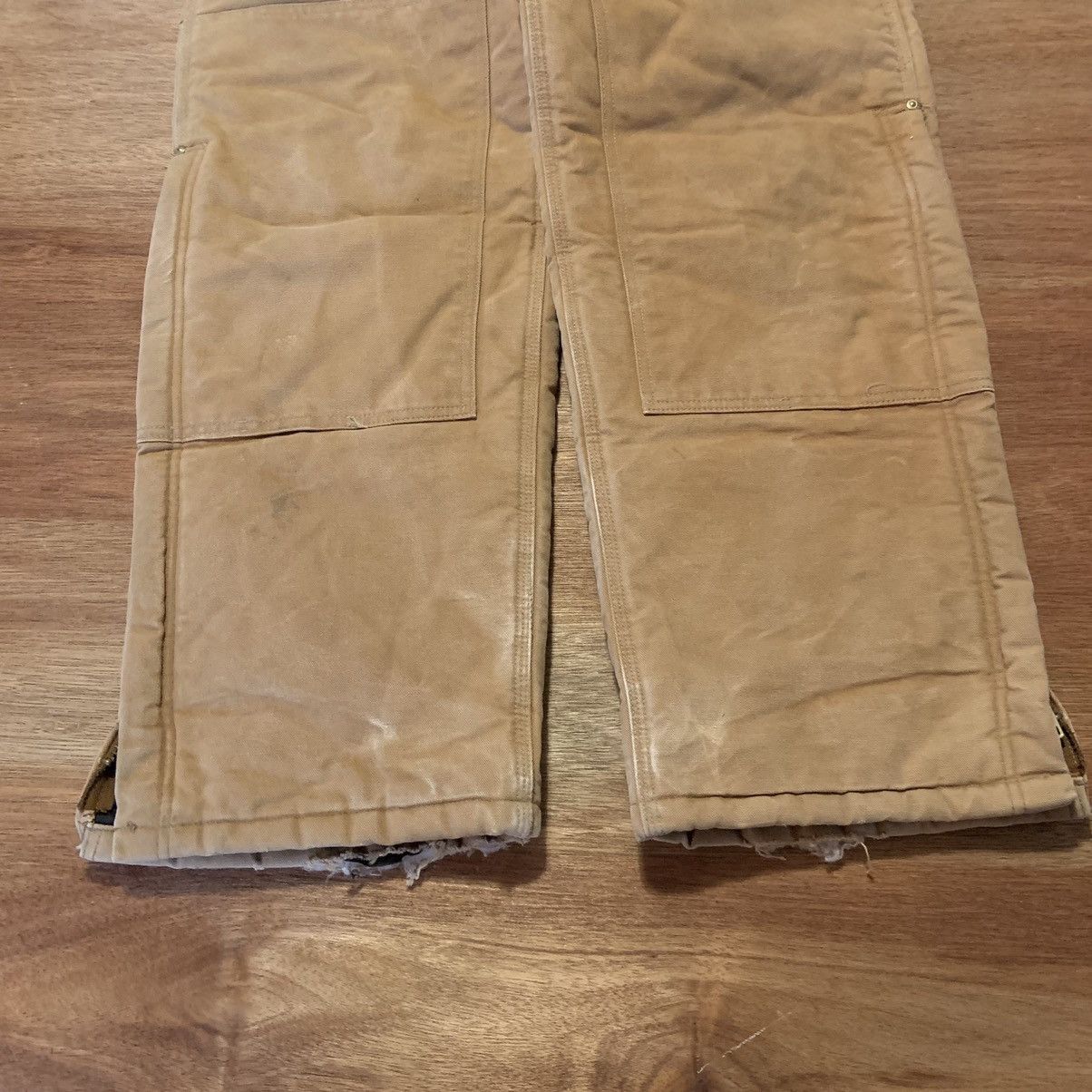 80s 90s Vintage Carhartt Overalls Button Fly Insulated Bibs