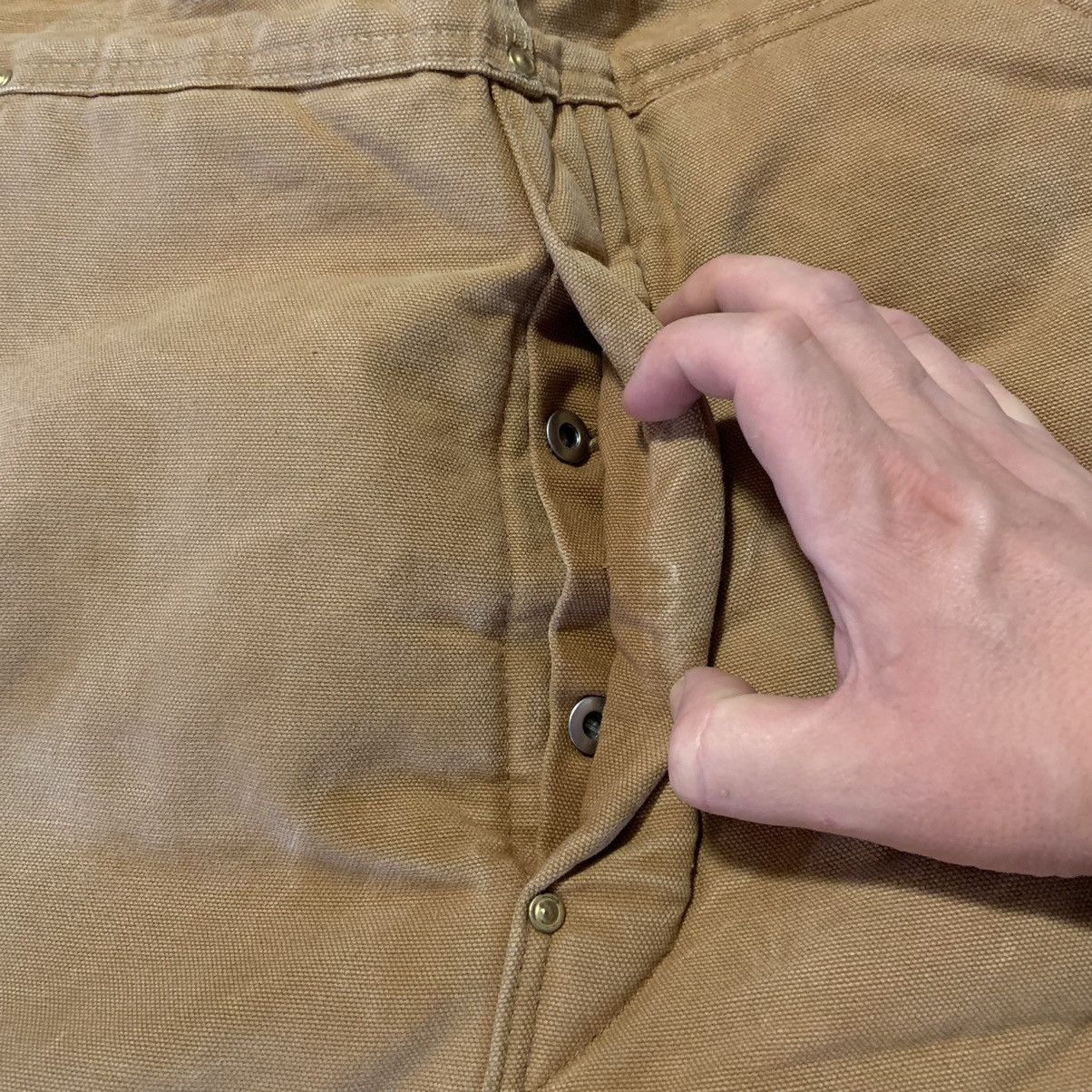 80s 90s Vintage Carhartt Overalls Button Fly Insulated Bibs