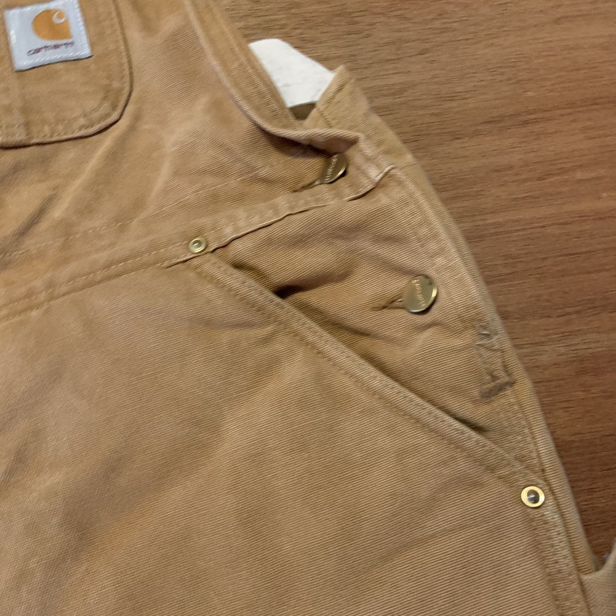 80s 90s Vintage Carhartt Overalls Button Fly Insulated Bibs