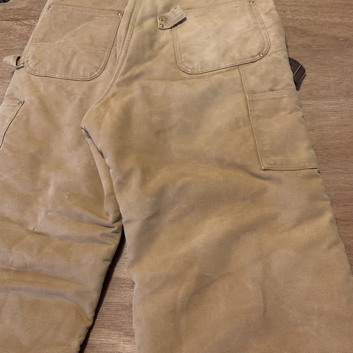 80s 90s Vintage Carhartt Overalls Button Fly Insulated Bibs