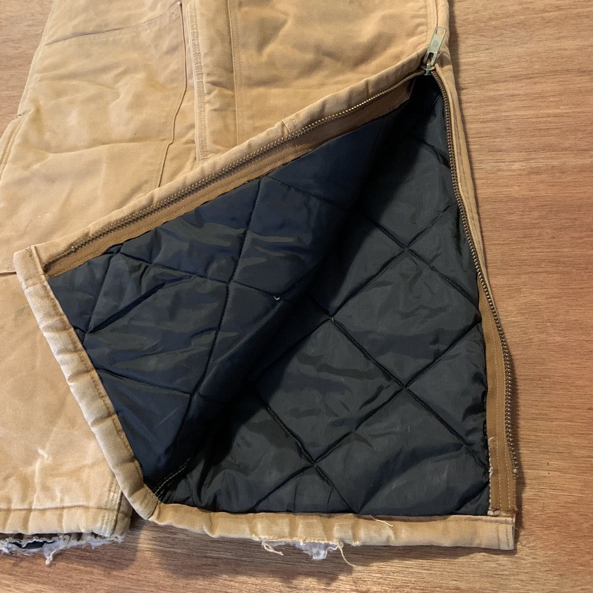 80s 90s Vintage Carhartt Overalls Button Fly Insulated Bibs