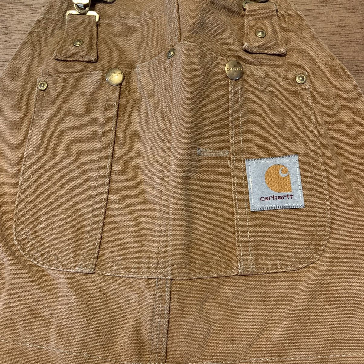 80s 90s Vintage Carhartt Overalls Button Fly Insulated Bibs
