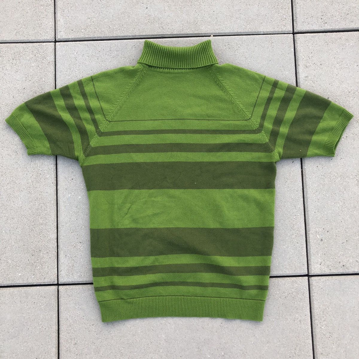 60’s Striped Zip-Neck Turtleneck Mod Sweater