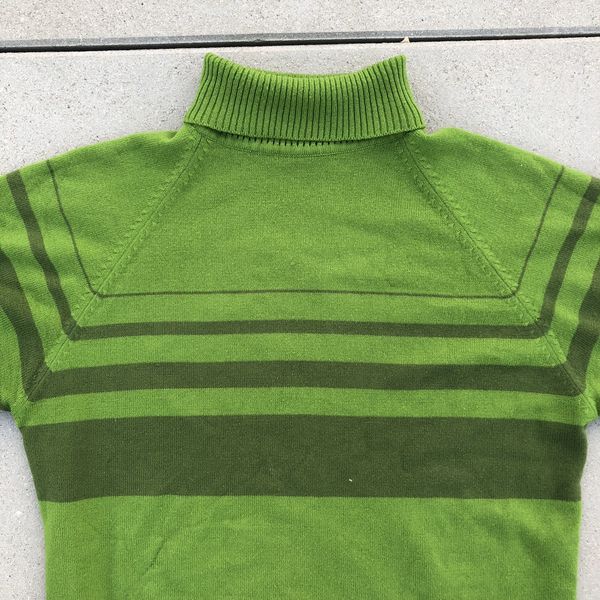 60’s Striped Zip-Neck Turtleneck Mod Sweater main image 0
