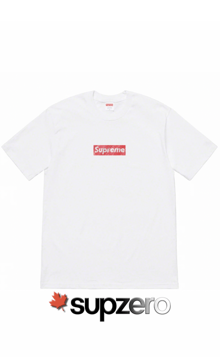 Supreme Swarovski Box Logo Tee White