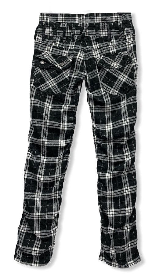Japanese Brand BEST🔥NYLAUS Punk Tartan Bondage Zippers Double Waist Size US 29 - 5 Thumbnail