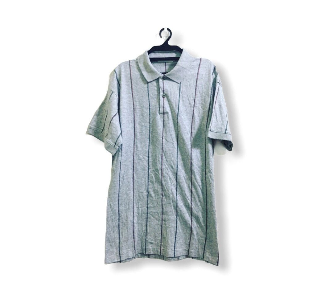 Designer Issey Miyake polo Collar Stripe Shirt