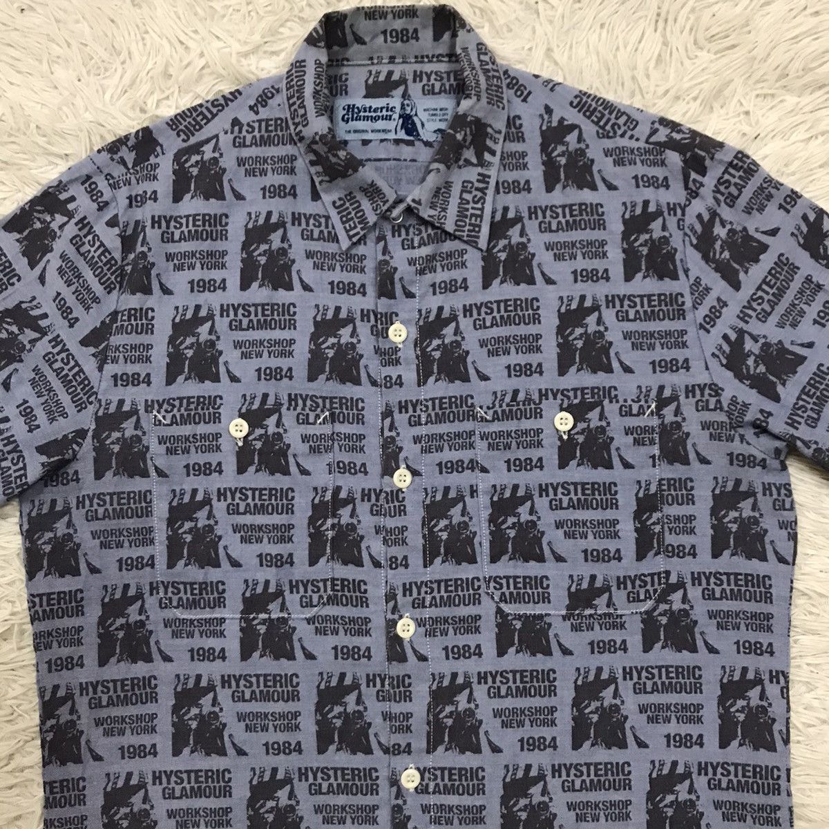 Hysteric Glamour Vintage Hyteric Glamour Alloverpirnt Button Up Shirt Size US S / EU 44-46 / 1 - 10 Thumbnail
