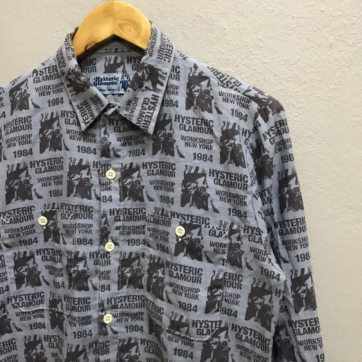 Hysteric Glamour Vintage Hyteric Glamour Alloverpirnt Button Up Shirt Size US S / EU 44-46 / 1 - 5 Thumbnail