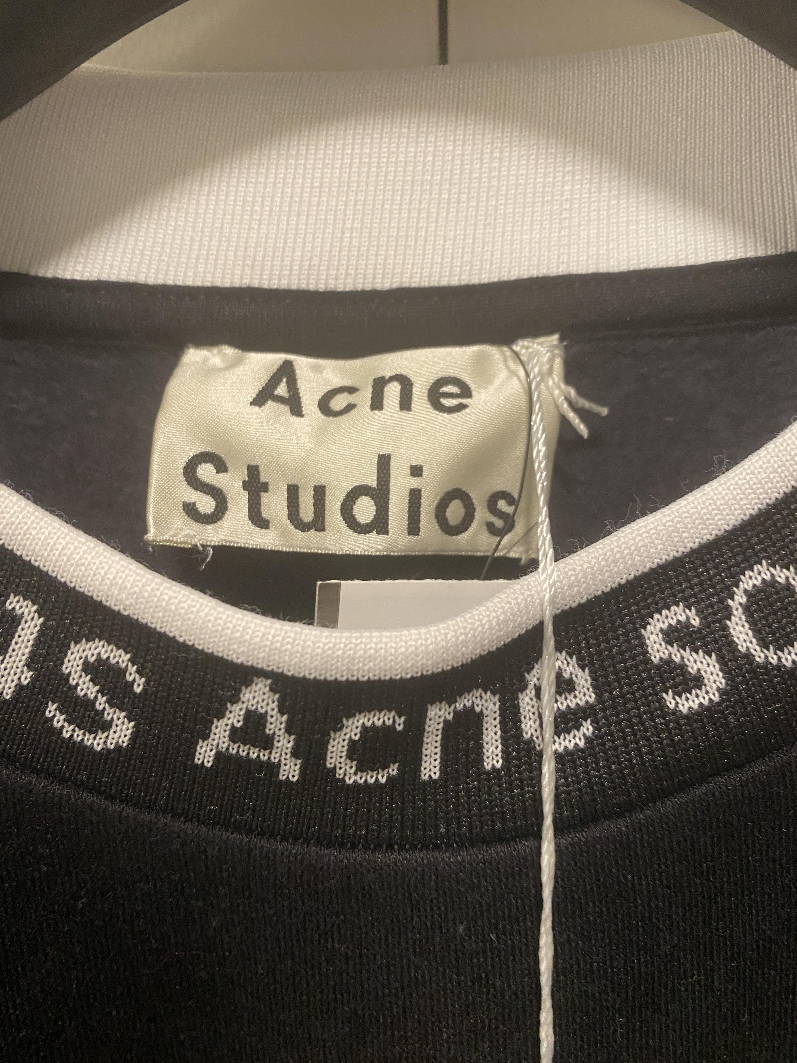 Acne Studios acne studio crew logo sweatshirt black Size US L / EU 52-54 / 3 - 7 Thumbnail