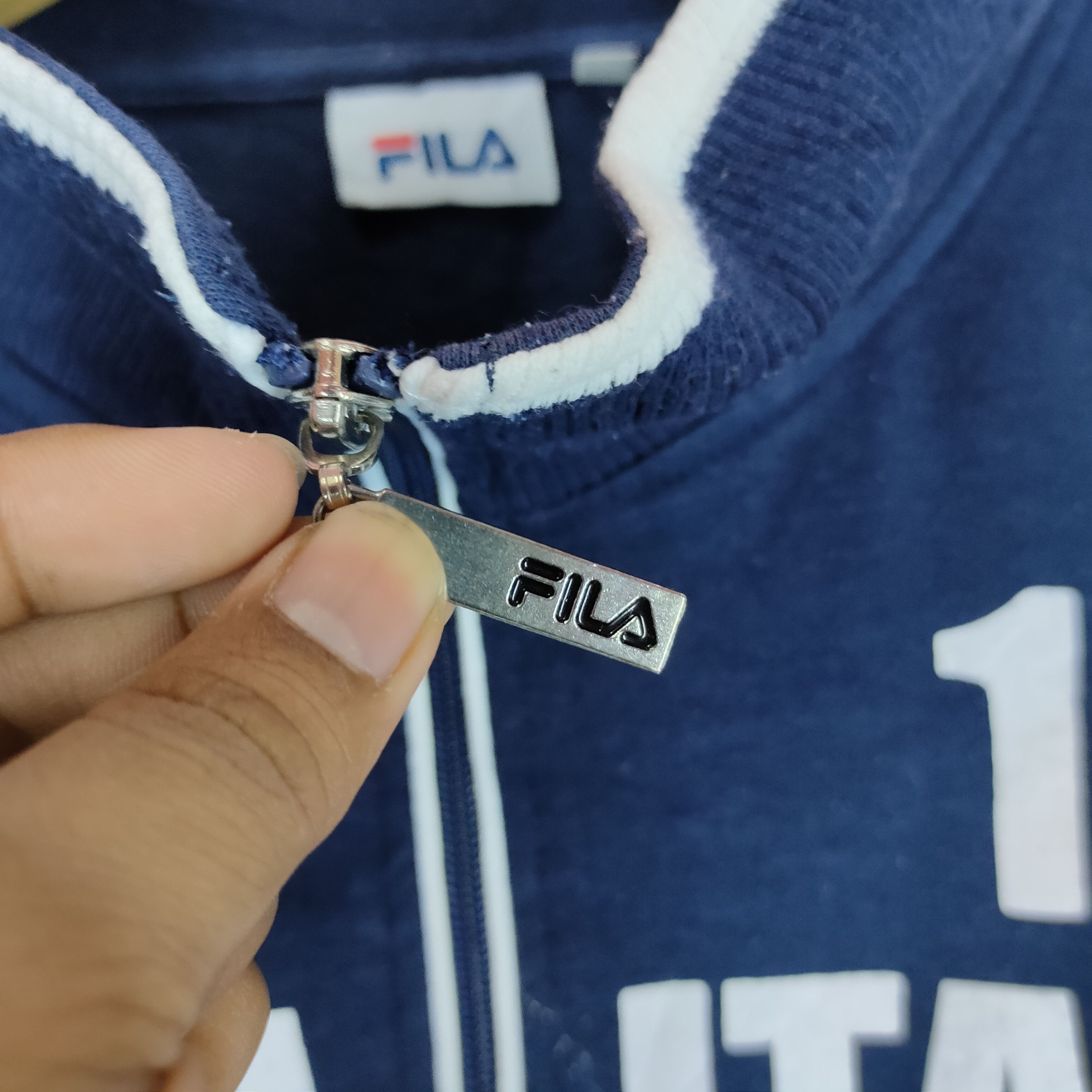Fila FILA BIELLA ITALIA Spell Out Rare Full Zipper Sweater Size US L / EU 52-54 / 3 - 6 Thumbnail