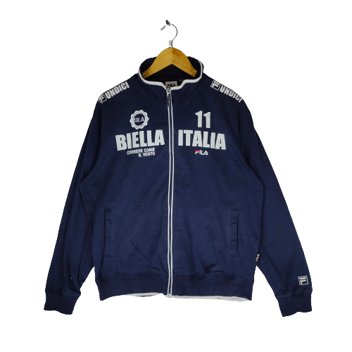 Fila FILA BIELLA ITALIA Spell Out Rare Full Zipper Sweater Size US L / EU 52-54 / 3 - 1 Thumbnail