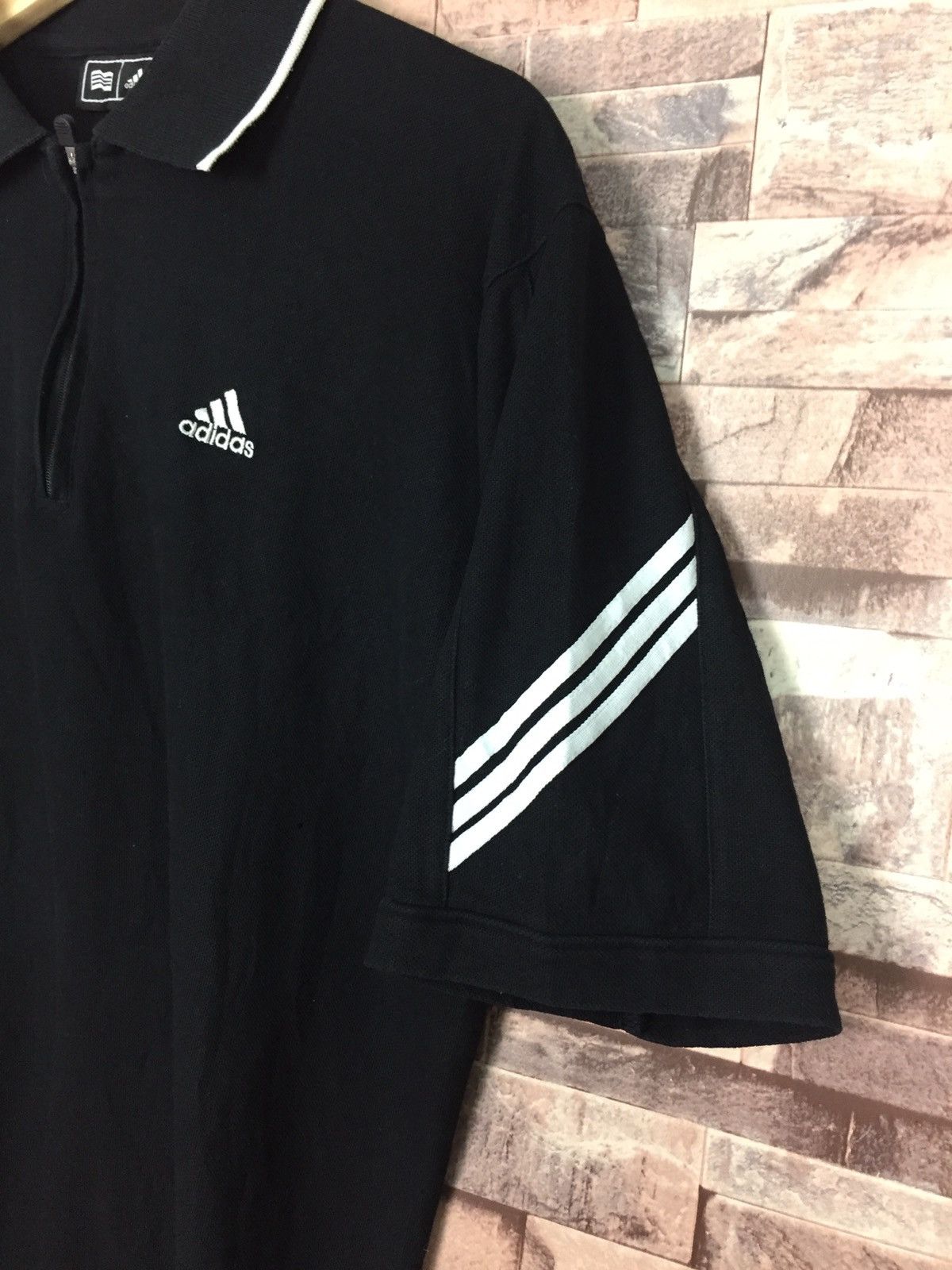 Adidas Adidas Half Zipper Embroidered Logo Polos Tee #14-4 Size US L / EU 52-54 / 3 - 3 Thumbnail
