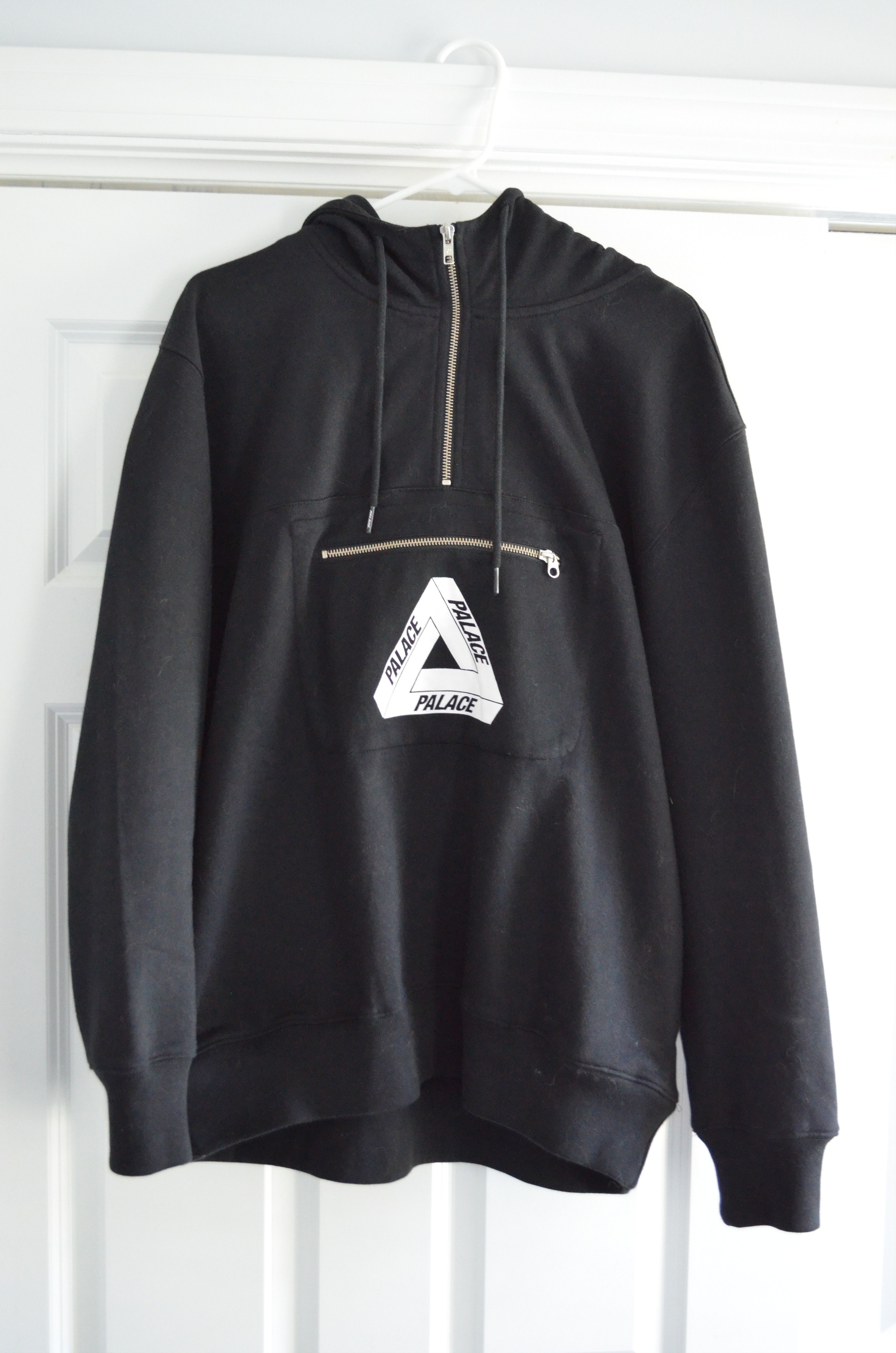 Palace Tri-Ferg Half Zip Hoodie Black | Grailed