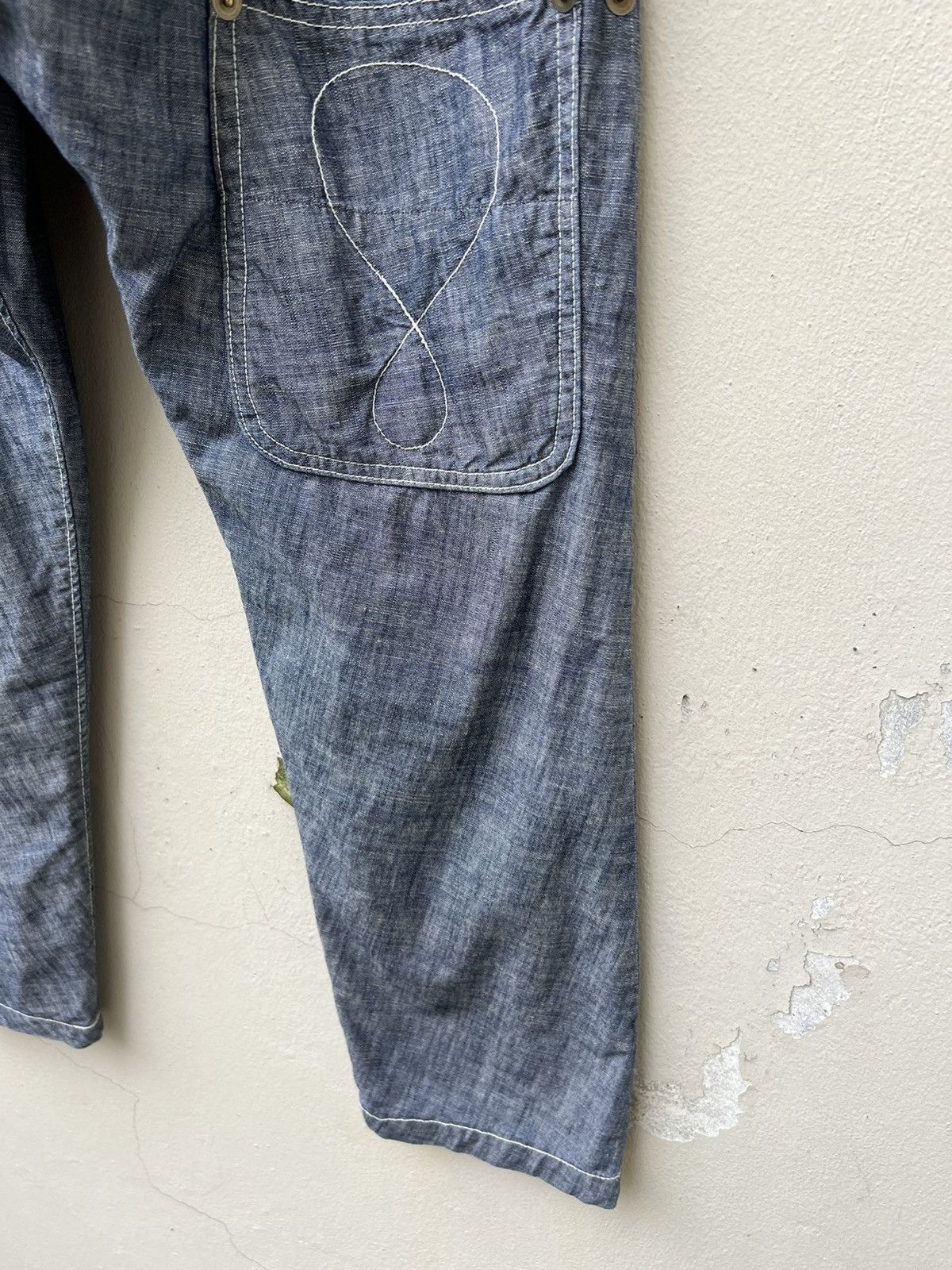 Issey Miyake Mercibeaucoup Miyake Drop Crotch Chambray Work Trouser Size US 29 - 19 Thumbnail