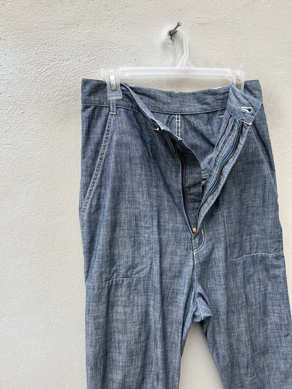 Issey Miyake Mercibeaucoup Miyake Drop Crotch Chambray Work Trouser Size US 29 - 9 Thumbnail