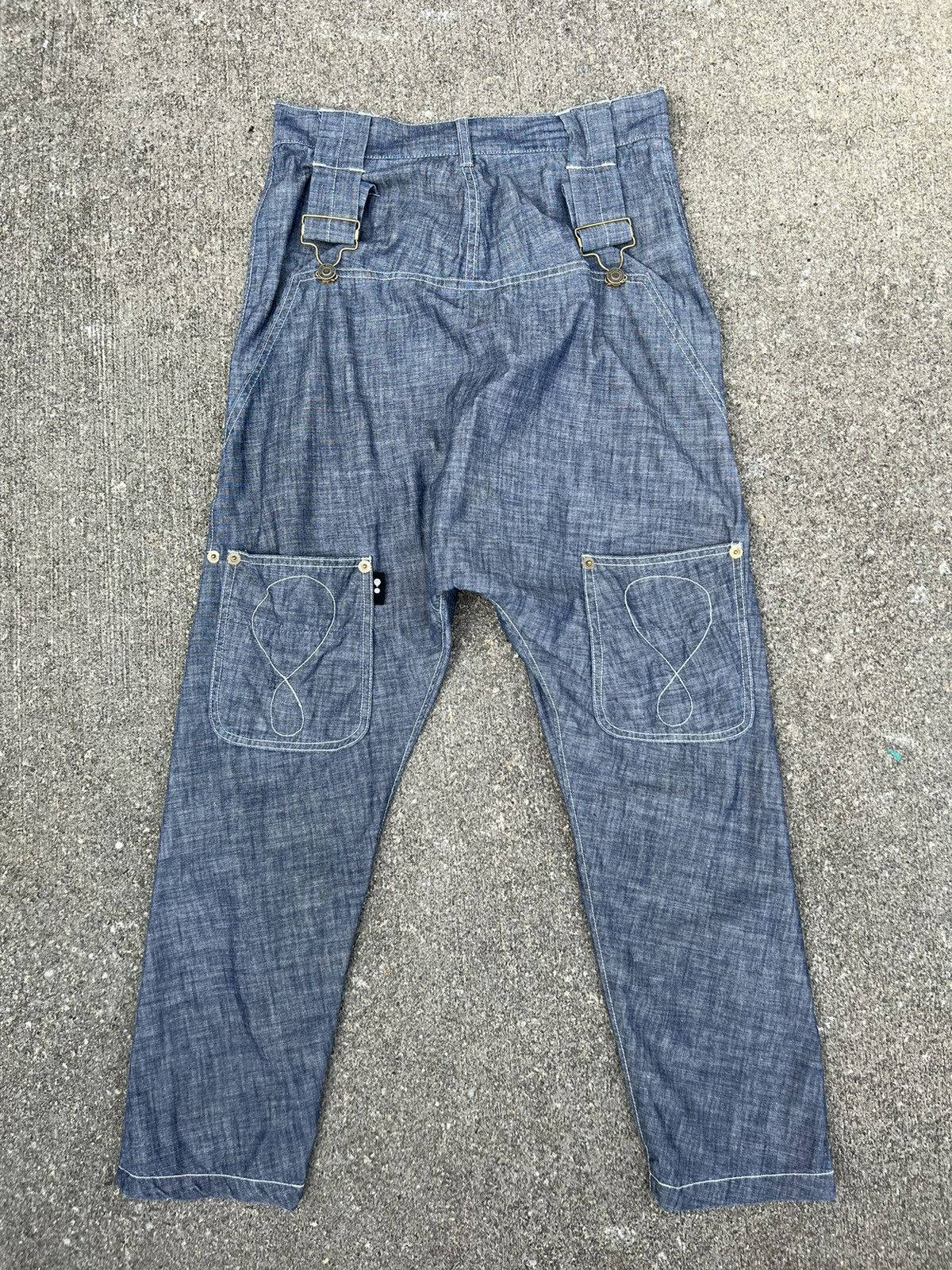 Issey Miyake Mercibeaucoup Miyake Drop Crotch Chambray Work Trouser Size US 29 - 5 Thumbnail
