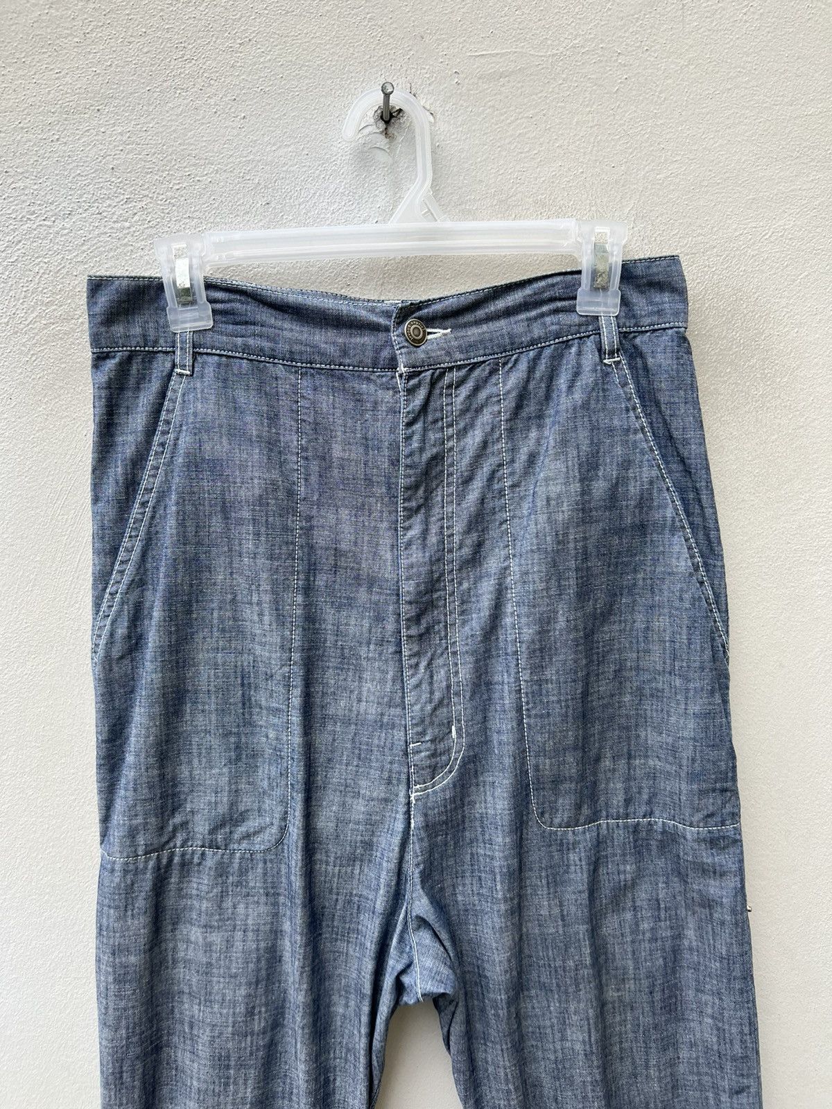Issey Miyake Mercibeaucoup Miyake Drop Crotch Chambray Work Trouser Size US 29 - 7 Thumbnail