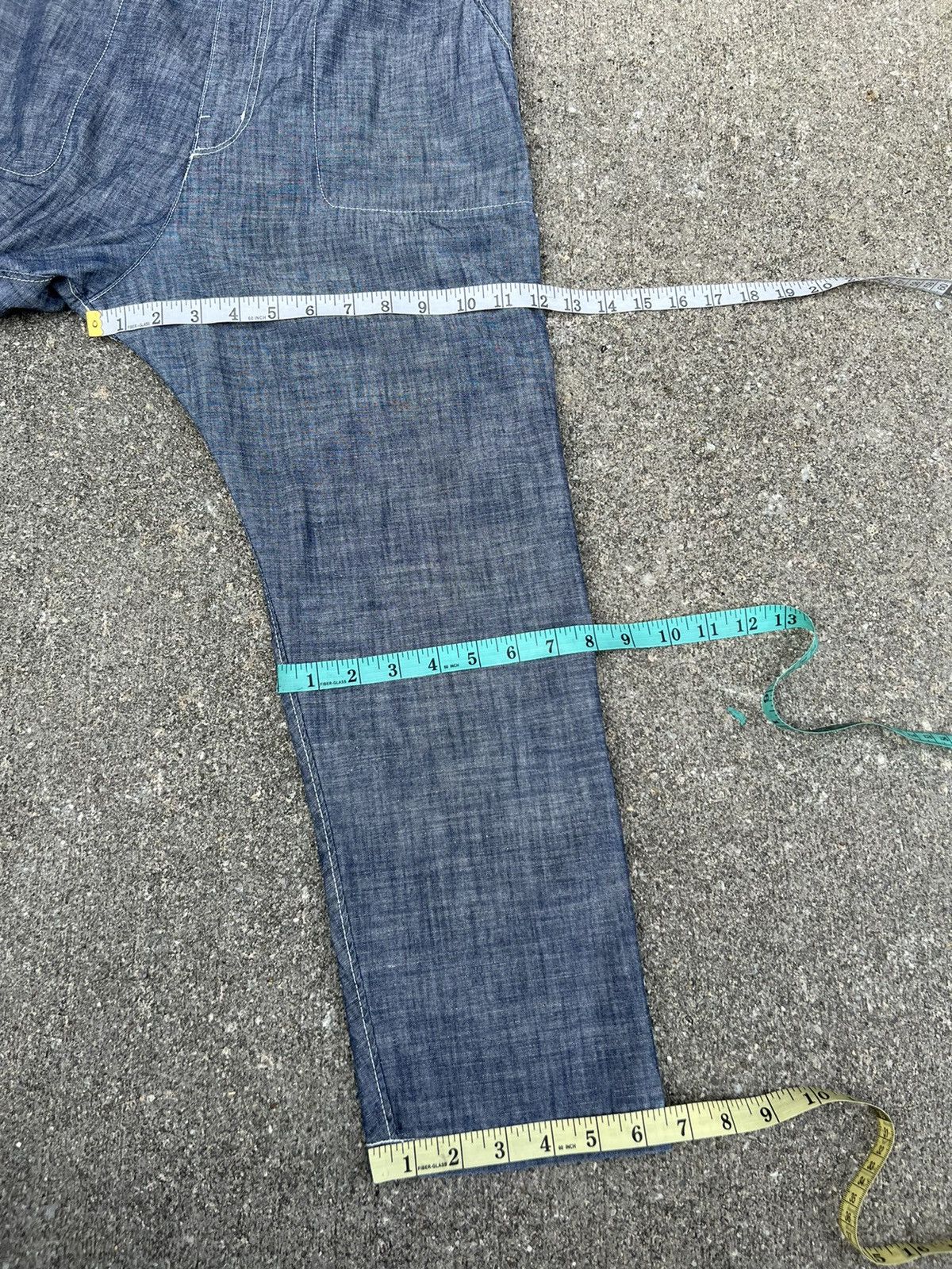 Issey Miyake Mercibeaucoup Miyake Drop Crotch Chambray Work Trouser Size US 29 - 3 Thumbnail