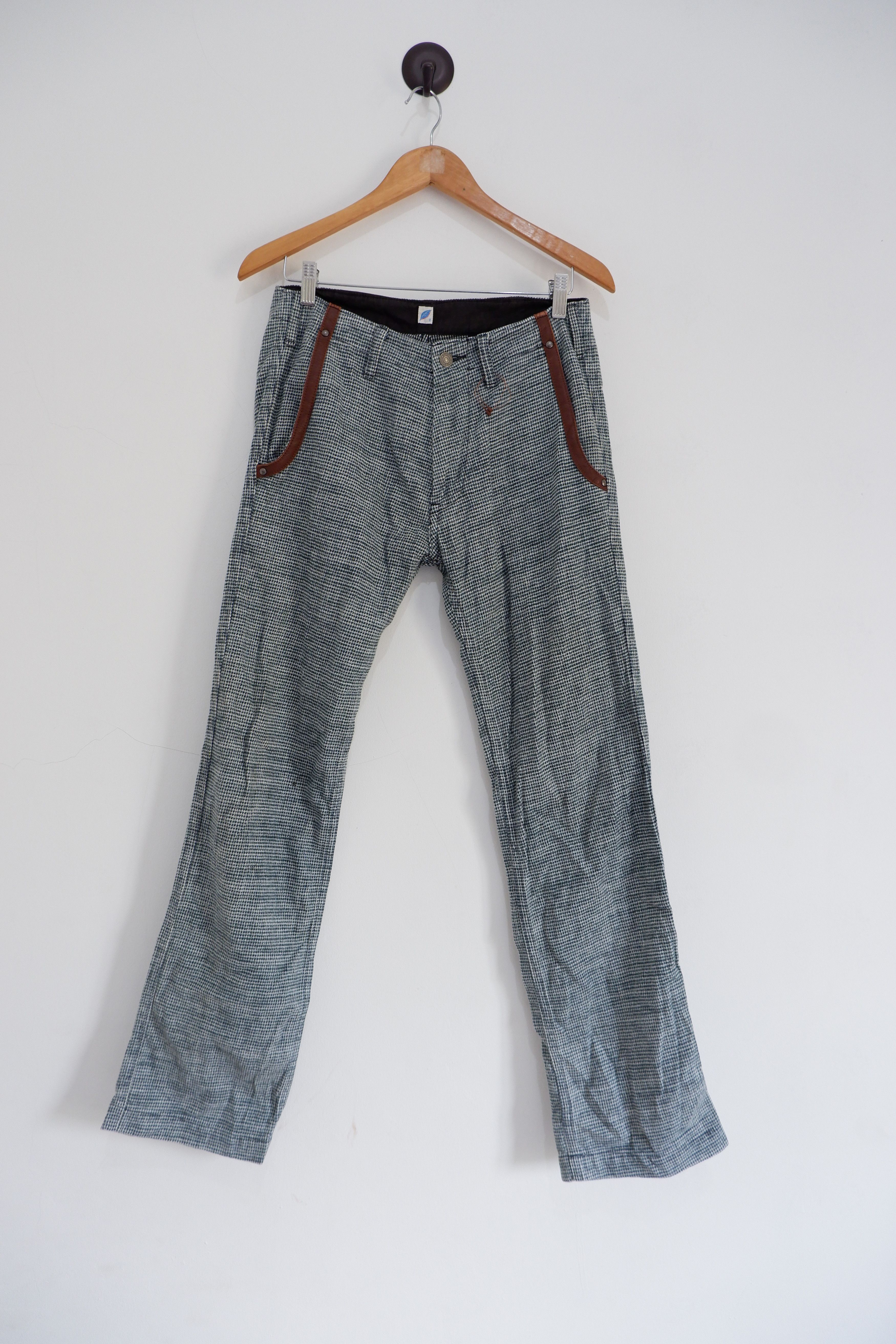 Pure Blue Japan Vintage Pure Blue Japan Leather Accent Pocket Long Pants Size US 30 / EU 46 - 1 Thumbnail