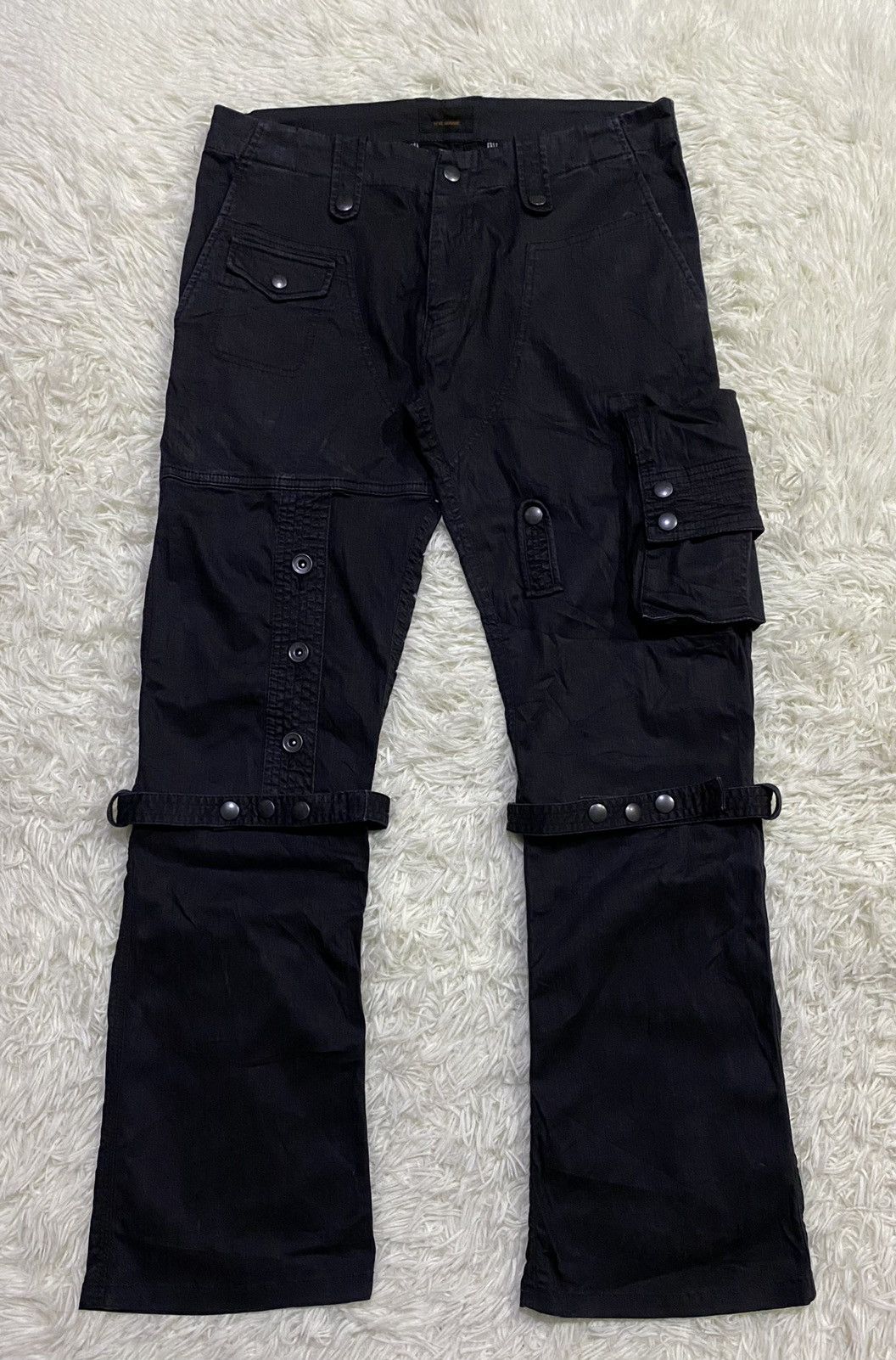 Tete Homme × Vintage TÊTE HOMME Flared Cargo Bondage Pants