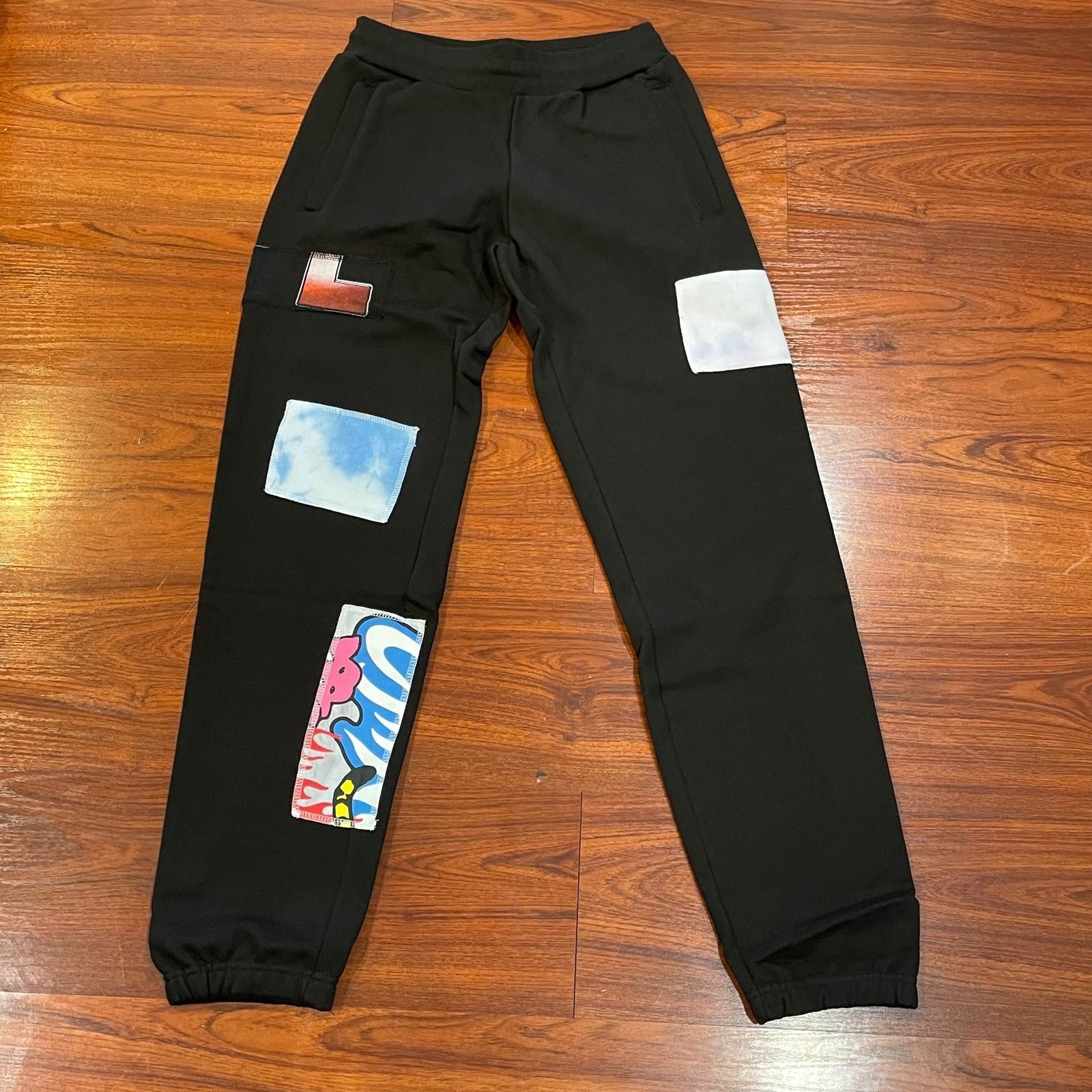 NEW CHINATOWN MARKET PATCHWORK BLACK 1:1 SWEATPANTS store SZ XL