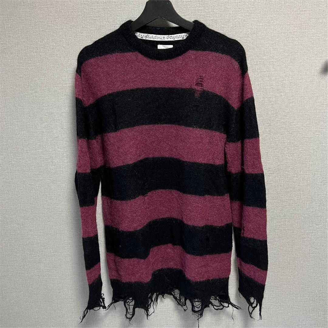 Number (N)ine NUMBER (N)INE Knit Damaged Mohair Border Sweater 3