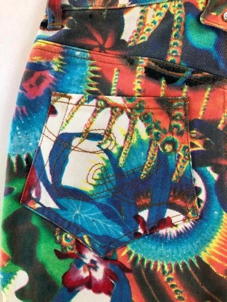 Christian Lacroix × Vintage RARE🔥 1990’S CHRISTIAN LACROIX PSYCHEDELIC FULLPRINT DENIM Size 26" / US 2 / IT 38 - 10 Thumbnail