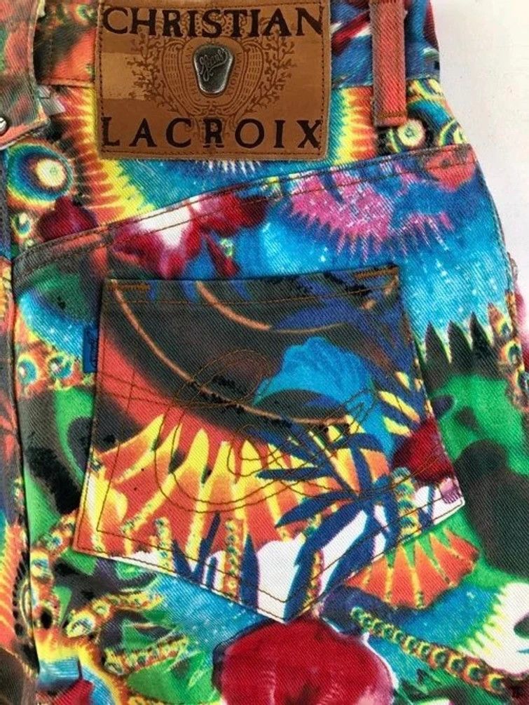 Christian Lacroix × Vintage RARE🔥 1990’S CHRISTIAN LACROIX PSYCHEDELIC FULLPRINT DENIM Size 26" / US 2 / IT 38 - 8 Thumbnail