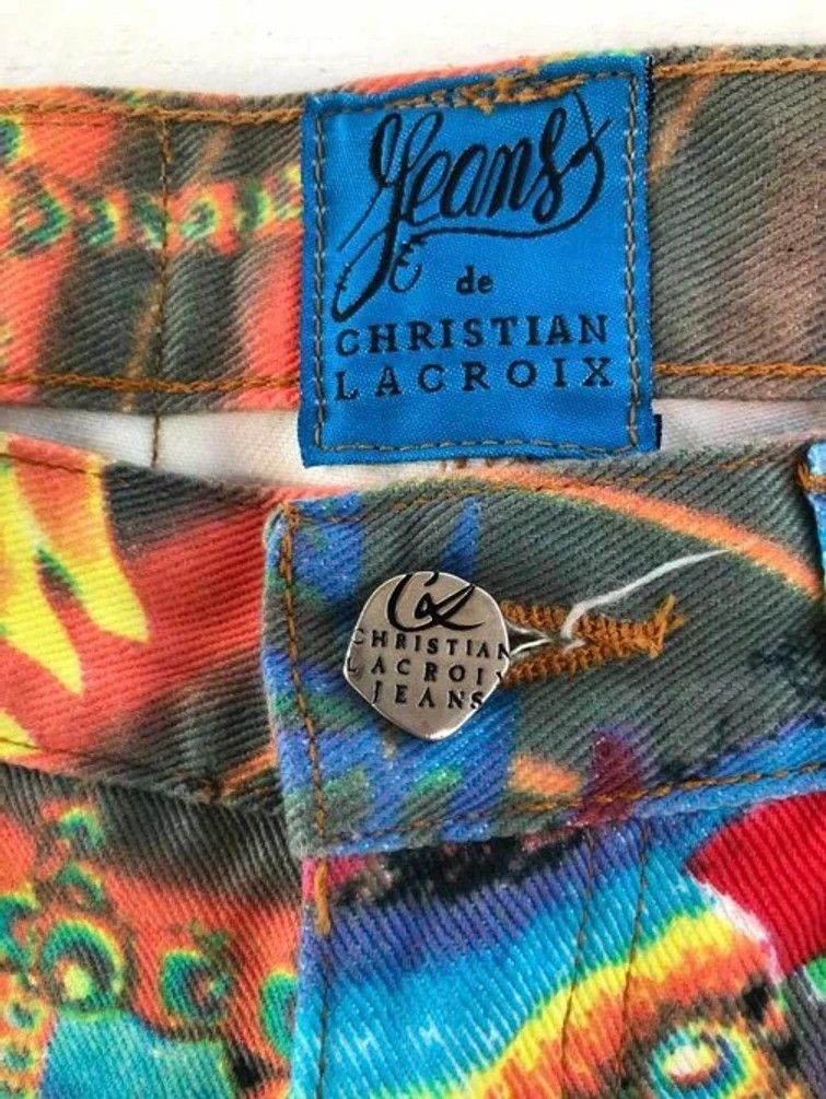 Christian Lacroix × Vintage RARE🔥 1990’S CHRISTIAN LACROIX PSYCHEDELIC FULLPRINT DENIM Size 26" / US 2 / IT 38 - 3 Thumbnail