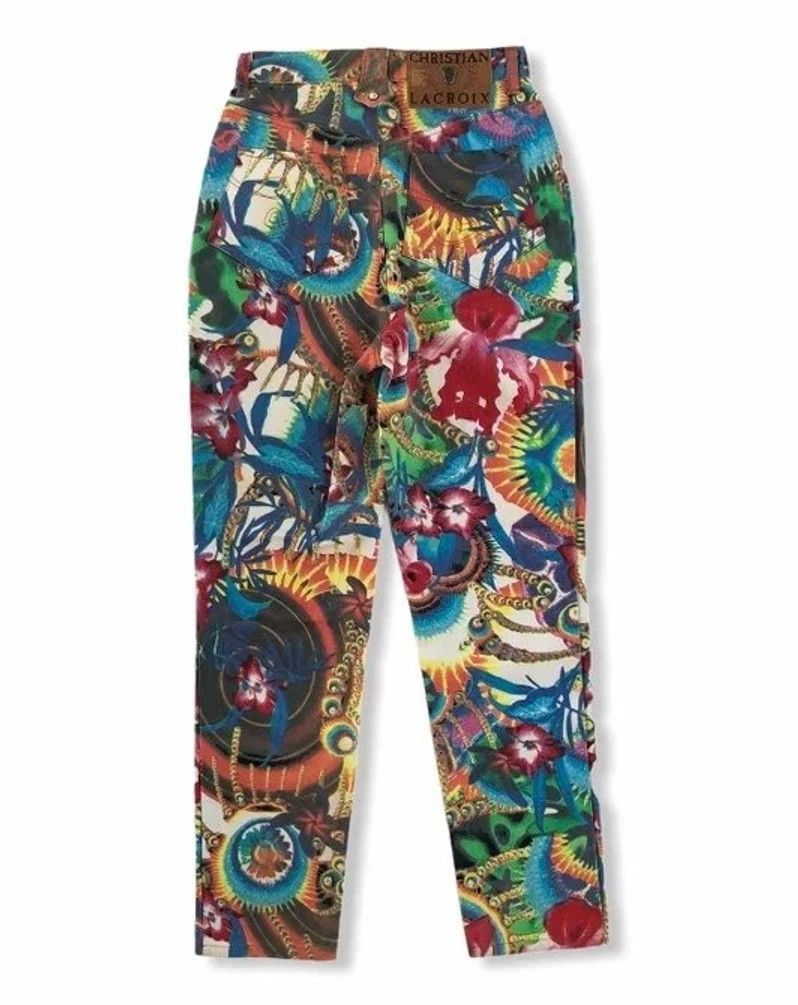 Christian Lacroix × Vintage RARE🔥 1990’S CHRISTIAN LACROIX PSYCHEDELIC FULLPRINT DENIM Size 26" / US 2 / IT 38 - 2 Thumbnail