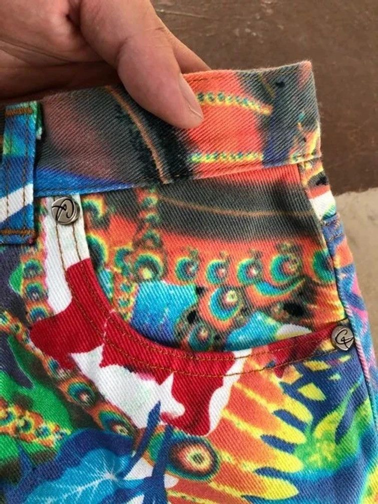 Christian Lacroix × Vintage RARE🔥 1990’S CHRISTIAN LACROIX PSYCHEDELIC FULLPRINT DENIM Size 26" / US 2 / IT 38 - 13 Thumbnail