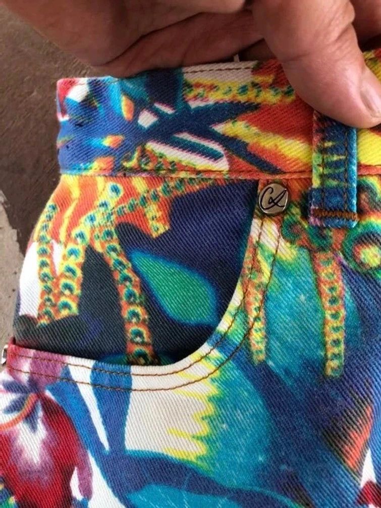 Christian Lacroix × Vintage RARE🔥 1990’S CHRISTIAN LACROIX PSYCHEDELIC FULLPRINT DENIM Size 26" / US 2 / IT 38 - 12 Thumbnail