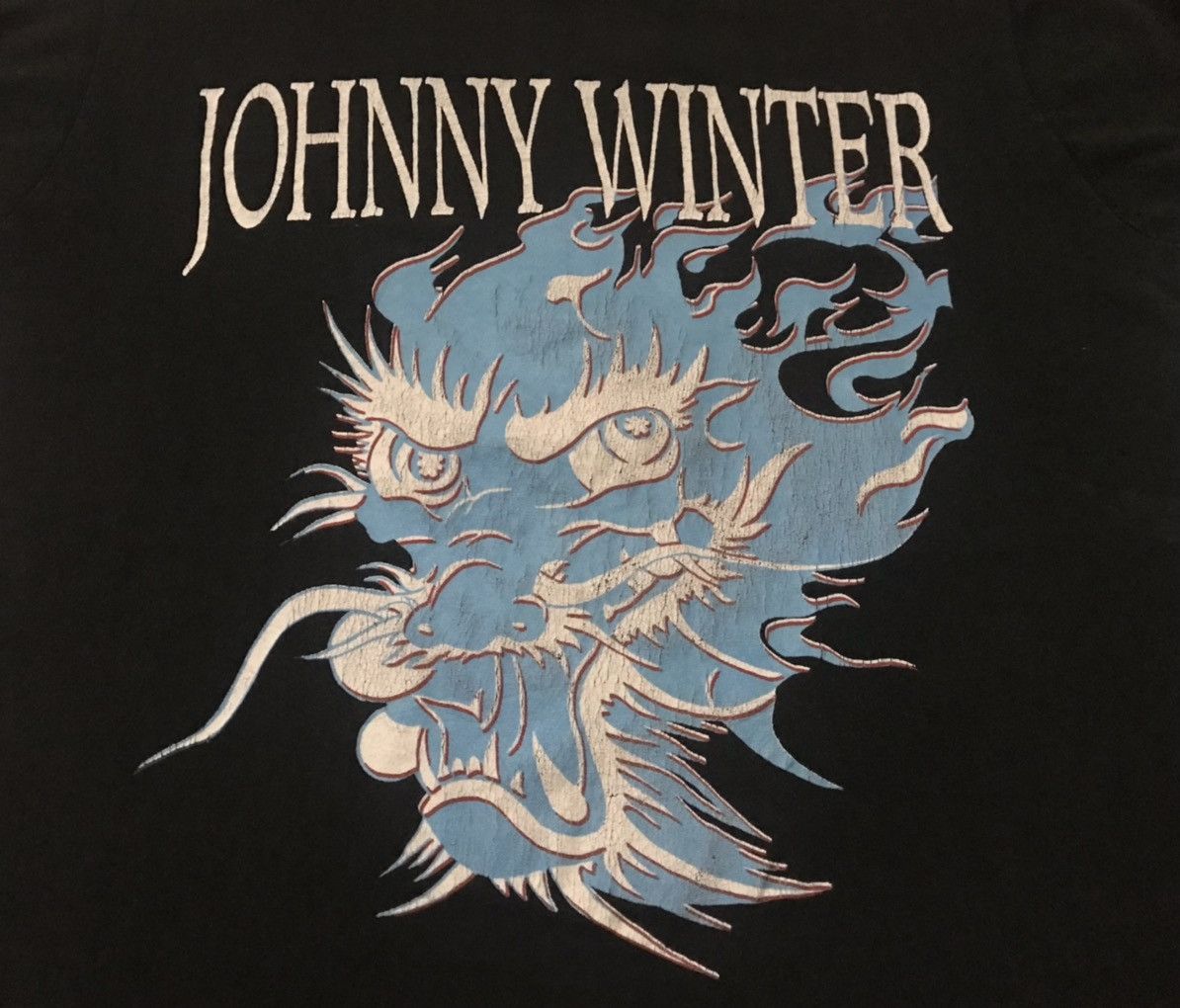 Band Tees × Fruit Of The Loom × Vintage Vintage 90s Johnny Winter Tshirt Musician Size US L / EU 52-54 / 3 - 2 Thumbnail